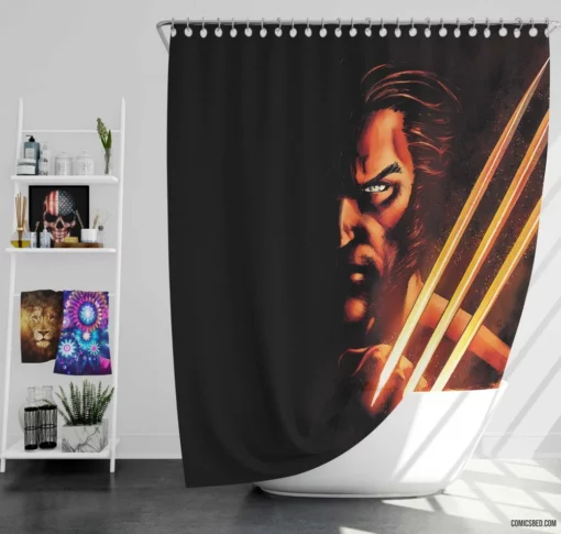 Wolverine Marvel Fierce X-Man Comic Shower Curtain