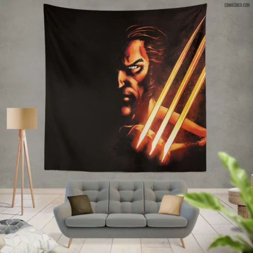 Wolverine Marvel Fierce X-Man Comic Wall Tapestry