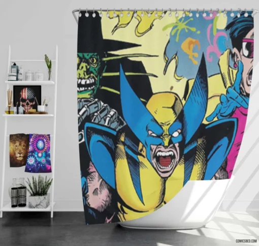 Wolverine Marvel Legendary Mutant Hero Comic Shower Curtain