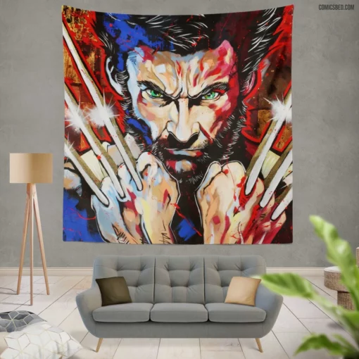 Wolverine Marvel Mutant Adventures Continue Comic Wall Tapestry