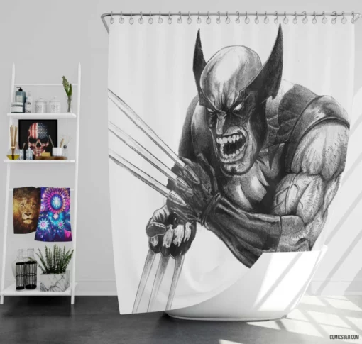 Wolverine Marvel Relentless Hero Comic Shower Curtain