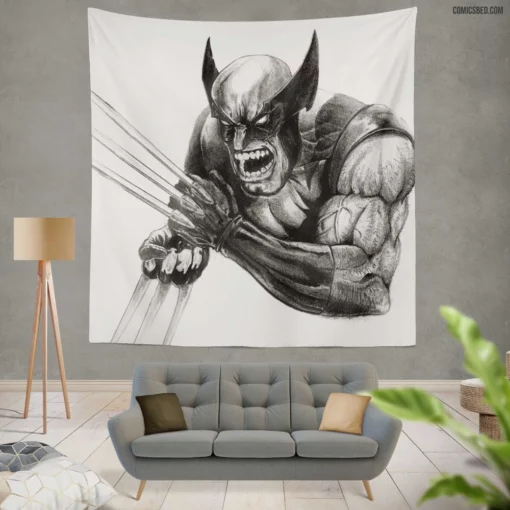 Wolverine Marvel Relentless Hero Comic Wall Tapestry