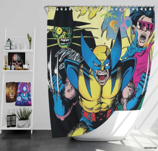 Wolverine Mutant Warrior Comic Shower Curtain