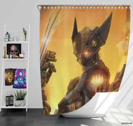 Wolverine Steampunk Marvel Rebel Comic Shower Curtain