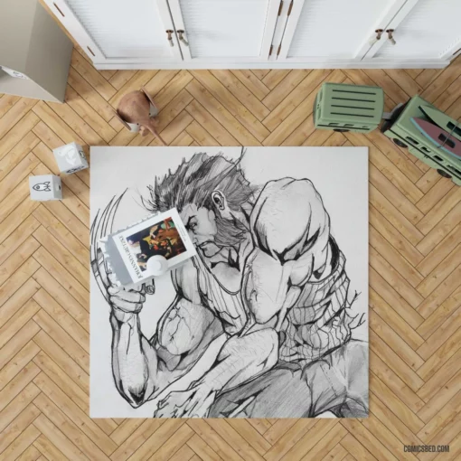 Wolverine Unstoppable Mutant Comic Rug