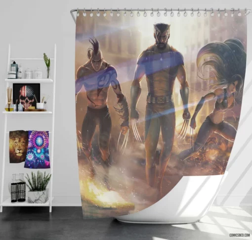 Wolverine X-23 Daken Marvel Trio Comic Shower Curtain