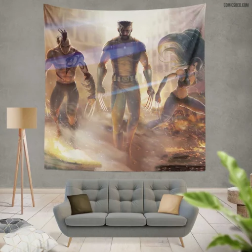Wolverine X-23 Daken Marvel Trio Comic Wall Tapestry
