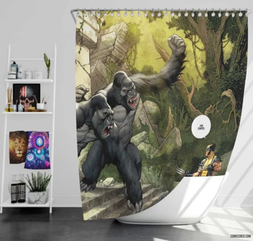 Wolverine X-Men Adamantium Hero Comic Shower Curtain