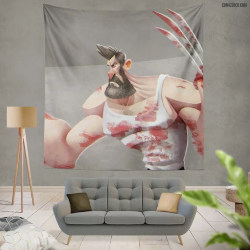 Wolverine X-Men Blood Marvel Warrior Comic Wall Tapestry