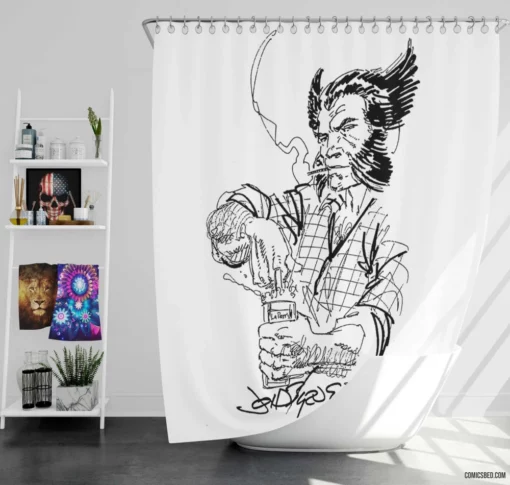 Wolverine X-Men Feral Mutant Avenger Comic Shower Curtain