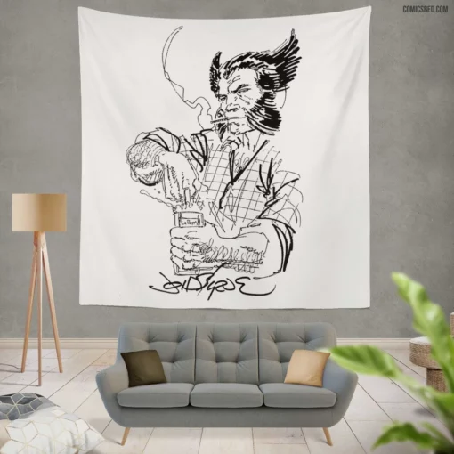 Wolverine X-Men Feral Mutant Avenger Comic Wall Tapestry