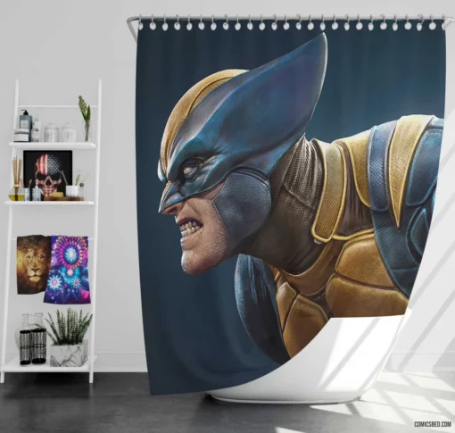 Wolverine X-Men Fierce Mutant Comic Shower Curtain