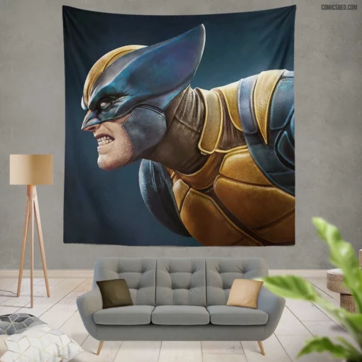 Wolverine X-Men Fierce Mutant Comic Wall Tapestry