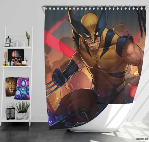 Wolverine X-Men Logan Marvel Rebel Comic Shower Curtain