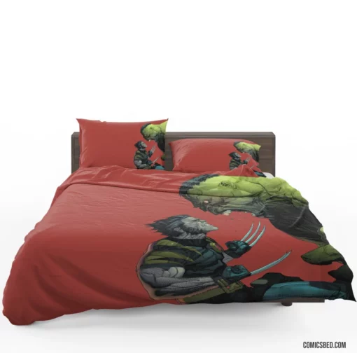 Wolverine vs. Hulk Battle of X-Men Comic Bedding Set