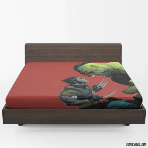 Wolverine vs. Hulk Battle of X-Men Comic Fitted Sheet