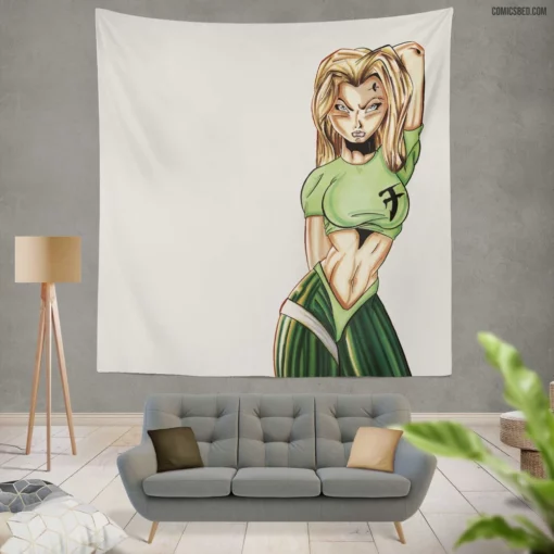 Women Girl Comic Wall Tapestry