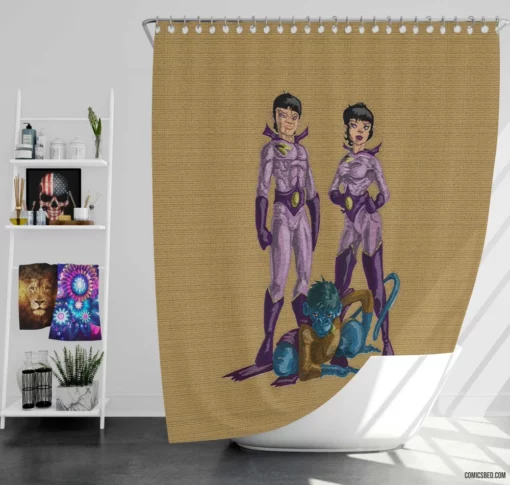 Wonder Twins Power of Duo Comic Shower Curtain