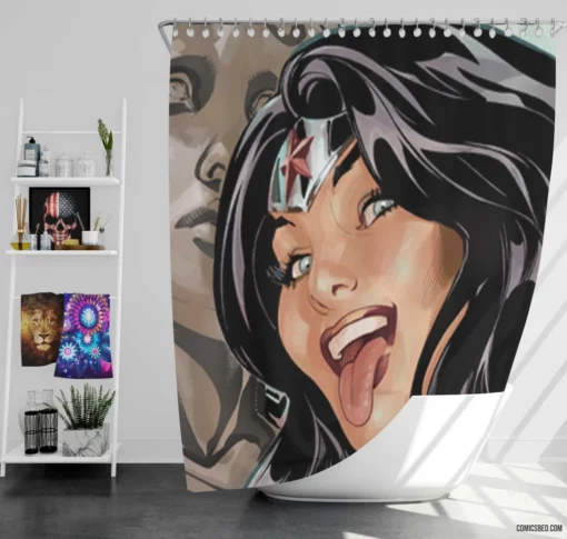 Wonder Woman Amazon Might Comic Shower Curtain