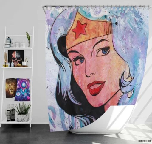 Wonder Woman Amazon Triumph Comic Shower Curtain