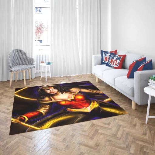 Wonder Woman Amazonian Warrior Striking Appearance Comic Rug 2