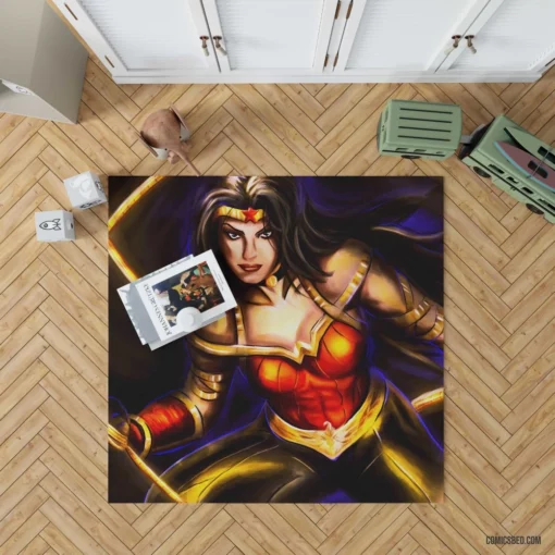 Wonder Woman Amazonian Warrior Striking Appearance Comic Rug