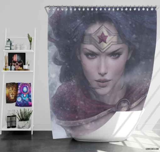 Wonder Woman Artwork DC Amazon Comic Shower Curtain