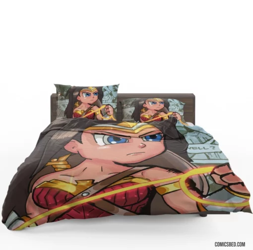 Wonder Woman Brunette DC Heroine Comic Bedding Set