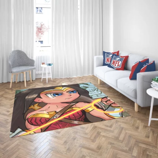 Wonder Woman Brunette DC Heroine Comic Rug 2