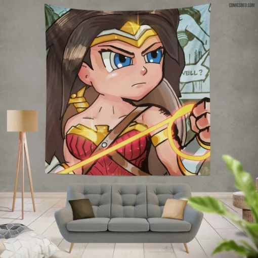 Wonder Woman Brunette DC Heroine Comic Wall Tapestry