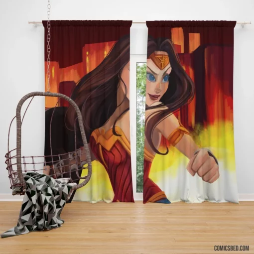 Wonder Woman Brunette DC Iconic Heroine Comic Curtain