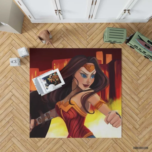 Wonder Woman Brunette DC Iconic Heroine Comic Rug