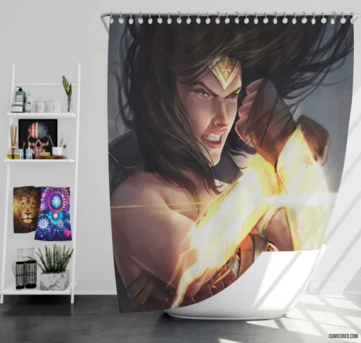 Wonder Woman DC Amazon Heroine Comic Shower Curtain