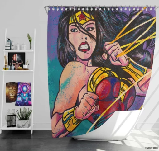 Wonder Woman DC Amazon Warrior Comic Shower Curtain