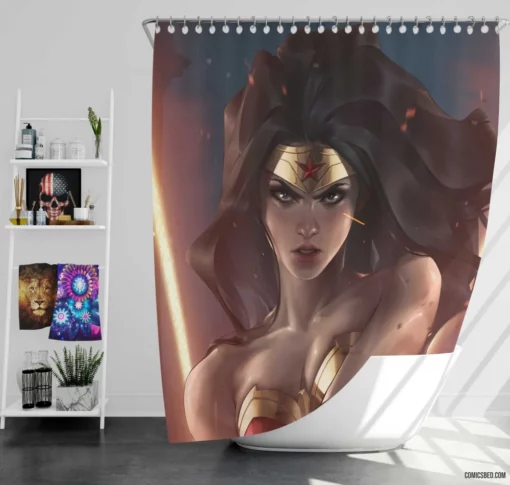 Wonder Woman DC Enigmatic Amazon Comic Shower Curtain