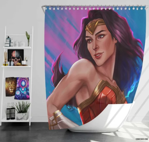 Wonder Woman DC Enigmatic Heroine Comic Shower Curtain