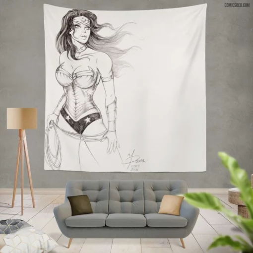 Wonder Woman DC Fierce Warrior Comic Wall Tapestry