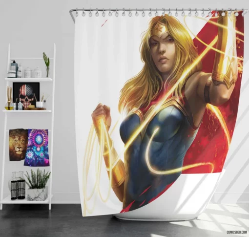 Wonder Woman DC Lasso-Wielding Icon Comic Shower Curtain