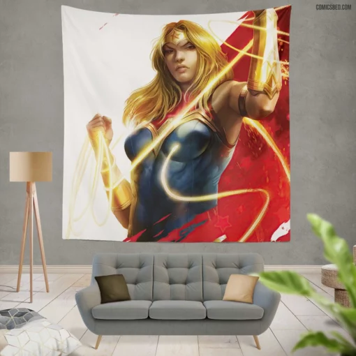 Wonder Woman DC Lasso-Wielding Icon Comic Wall Tapestry