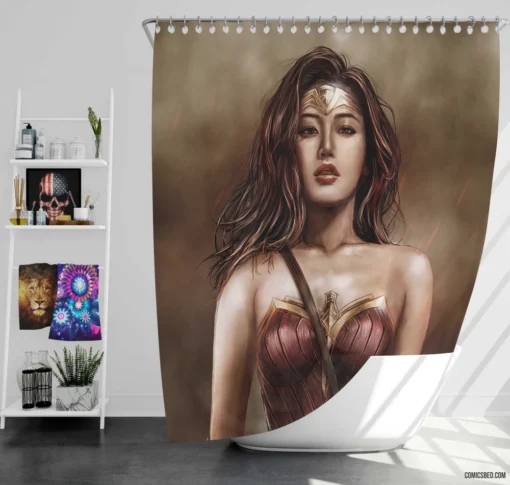 Wonder Woman DC Strength Unveiled Comic Shower Curtain