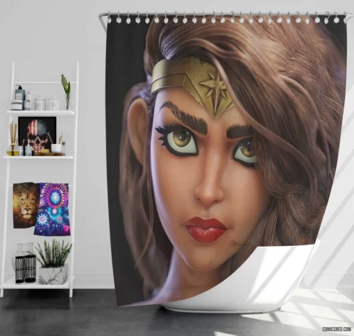 Wonder Woman DC Striking Amazon Comic Shower Curtain