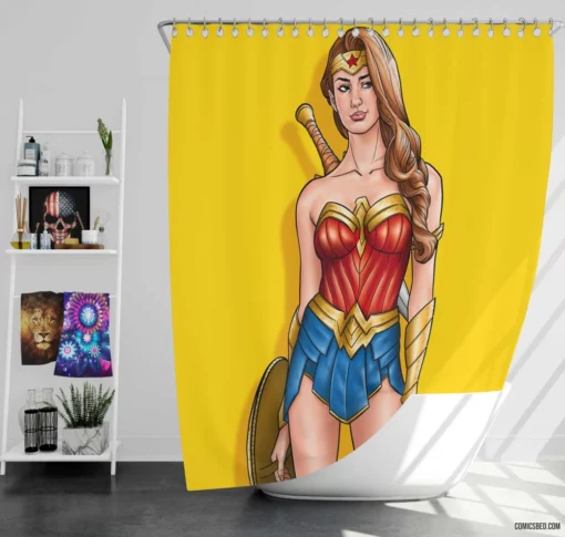 Wonder Woman DC Timeless Heroine Comic Shower Curtain