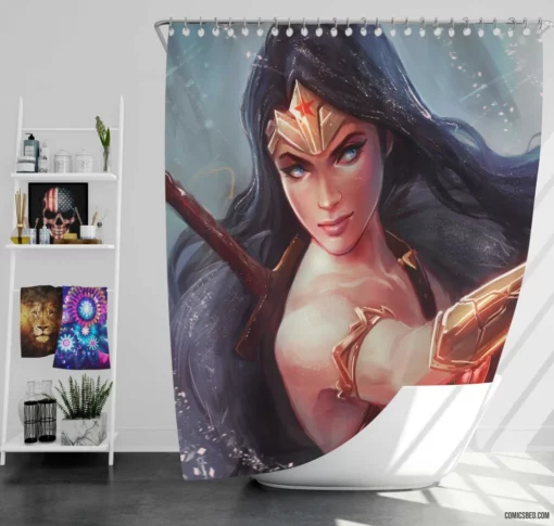 Wonder Woman DC Warrior Icon Comic Shower Curtain