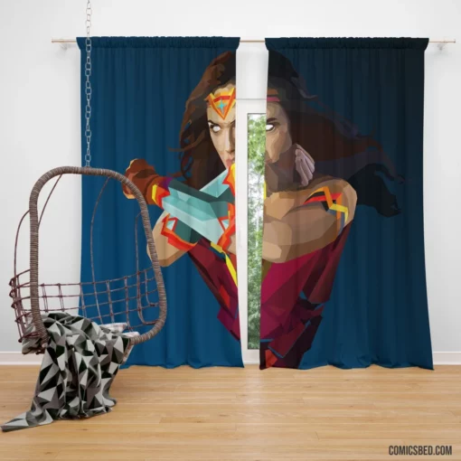 Wonder Woman Facets Multifaceted Hero Comic Curtain