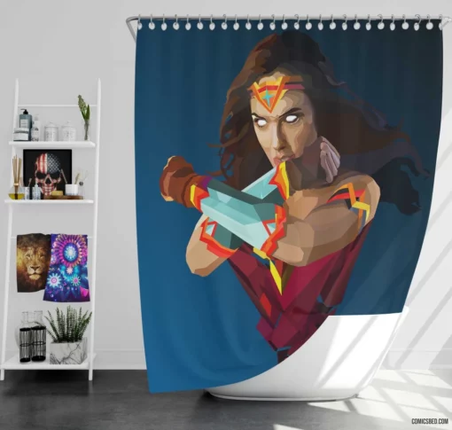 Wonder Woman Facets Multifaceted Hero Comic Shower Curtain