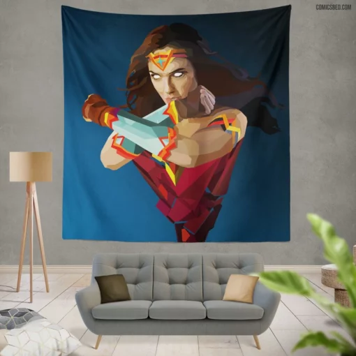 Wonder Woman Facets Multifaceted Hero Comic Wall Tapestry