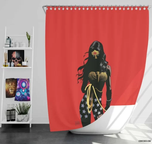 Wonder Woman Heroic Force Comic Shower Curtain