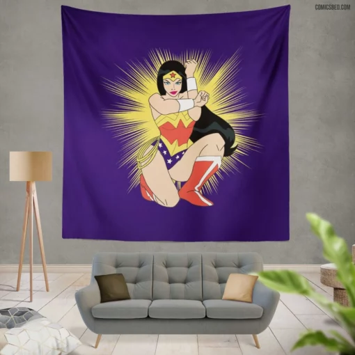 Wonder Woman Justice Fearless Champion Comic Wall Tapestry