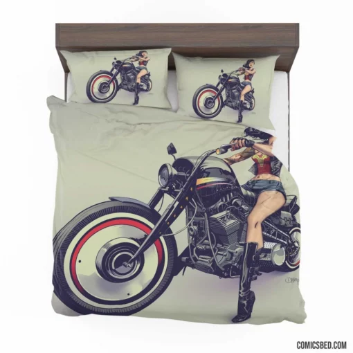 Wonder Woman Motorcycle DC Amazonian Ride Comic Bedding Set 1