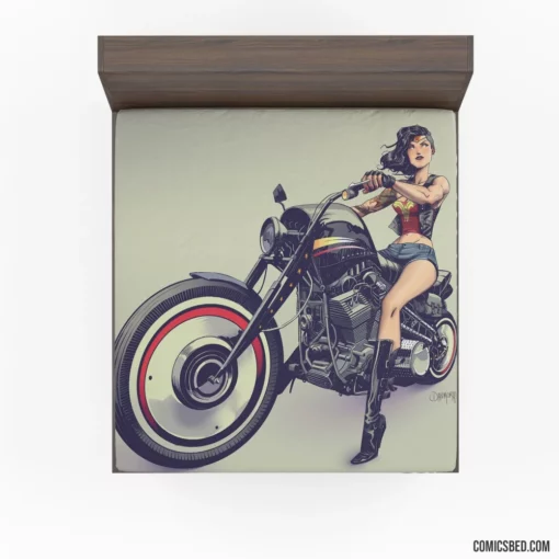 Wonder Woman Motorcycle DC Amazonian Ride Comic Fitted Sheet 1